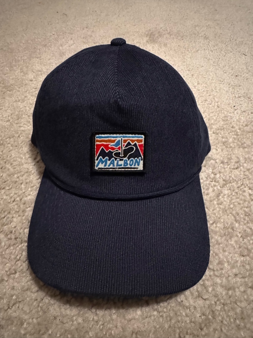 Malbon Glacier Corduroy Rope Hat SnapBack Navy Blue